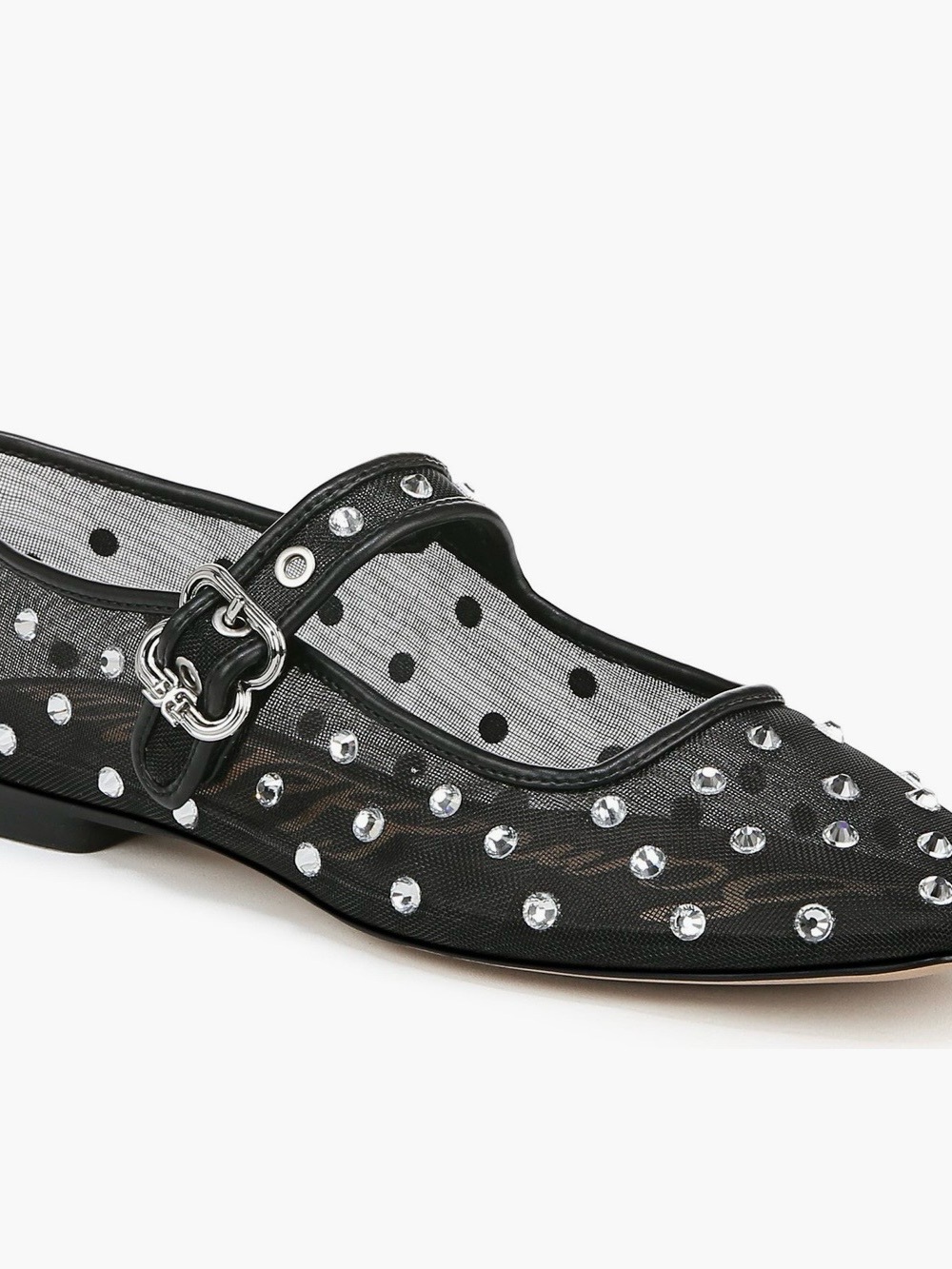 New Sam Edelman Black Studded Mary Jane Flats with Silver Studs